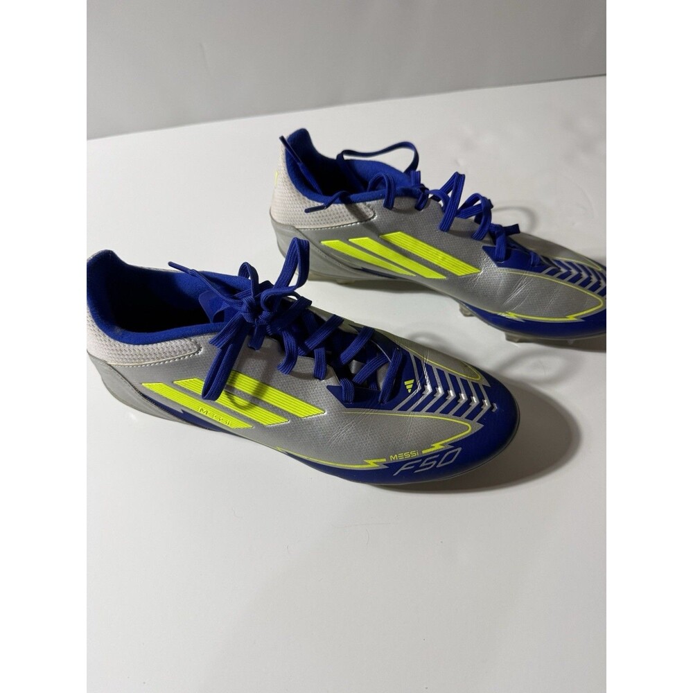 Adidas F50 League FG/MG Messi Soccer Cleats – Silver/Blue – Men’s 7 / Women 8.5